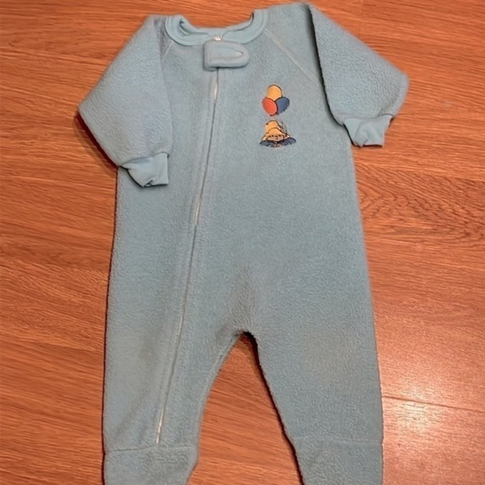 Vintage Paddington Bear fleece footie sleeper pajamas‎